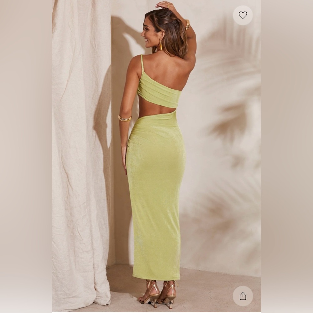 !!NWOT!! - OH POLLY ISHTAR ONE SHOULDER CUT OUT MAXI DRESS IN GREEN - SZ 2 - Picture 5 of 12